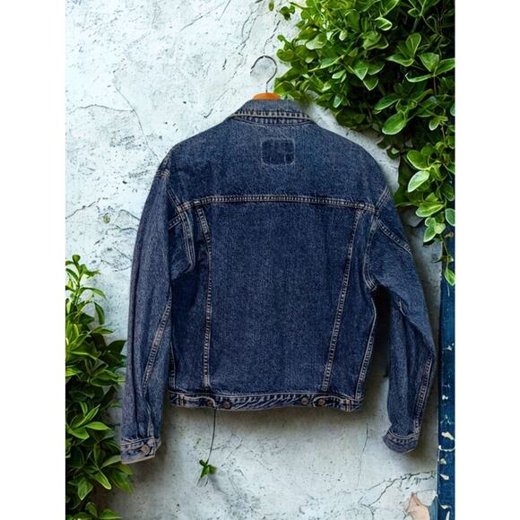 GAP Denim Jacket Vintage 90s Medium Blue Jean Trucker Style Made in Costa Rica - Picture 3 of 7